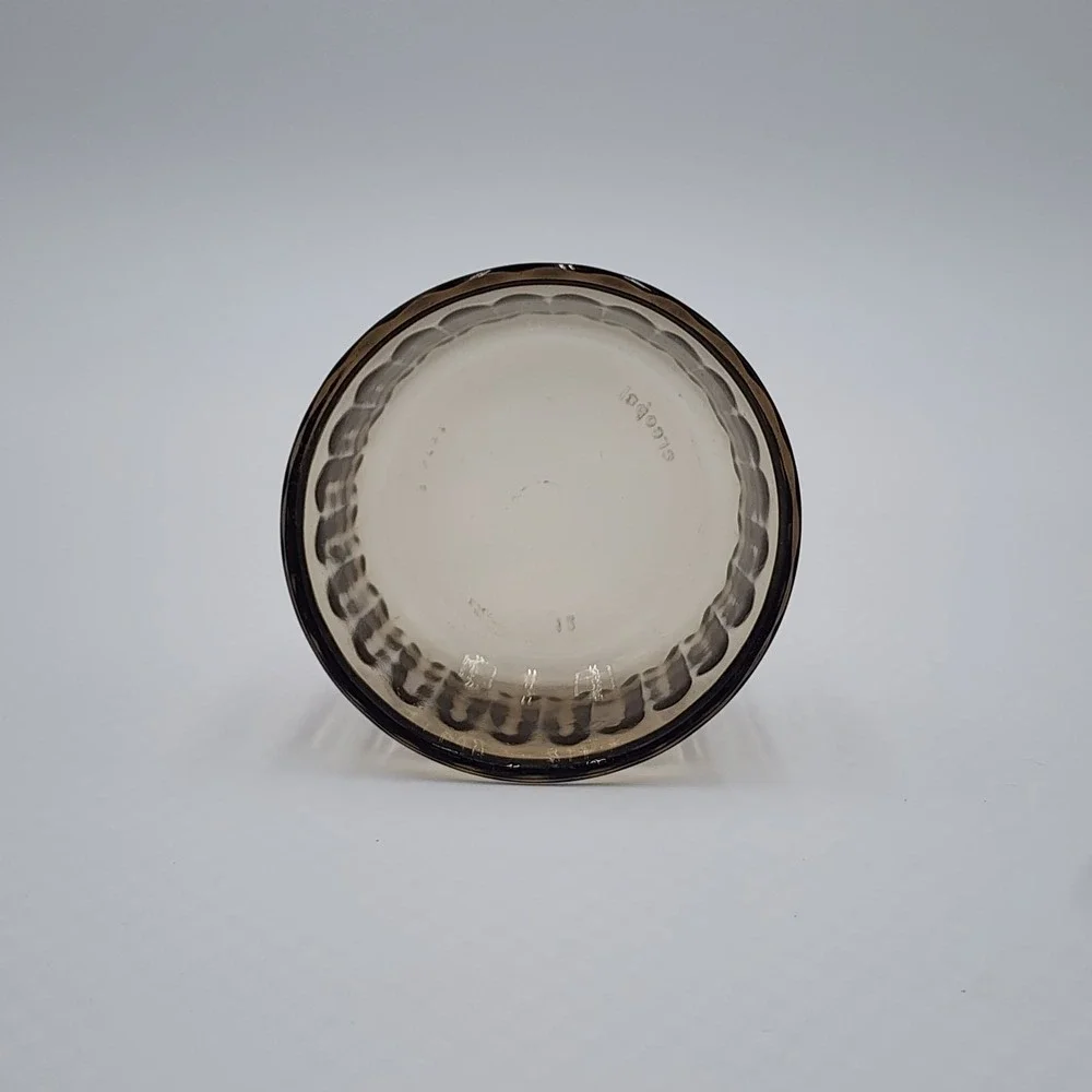 Vintage Arcopal France Ramekin Brown Ribbed Glass Creme Brulee Prep Bowl 3.25